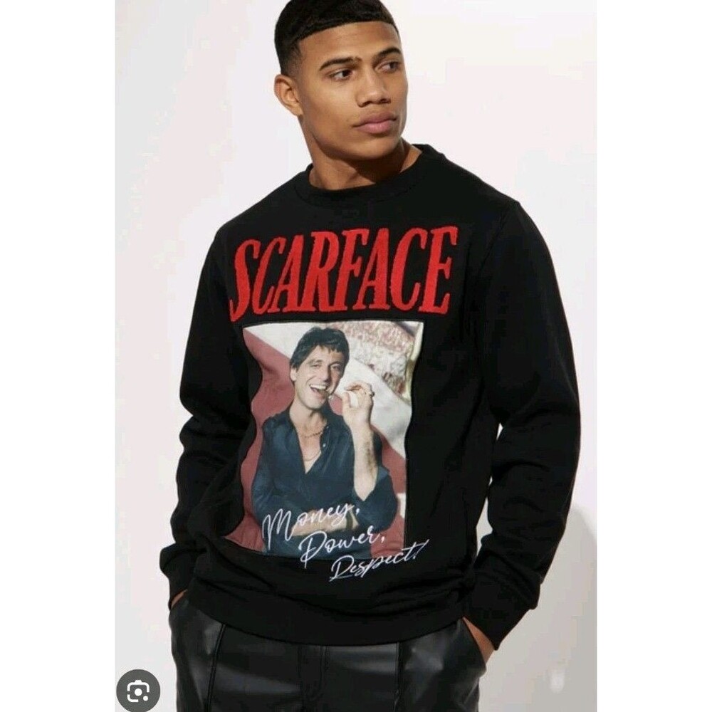 Scarface X Reason Chenille Adult M Pre-Owned Sweatshirt Money.Power.Respect